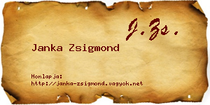 Janka Zsigmond névjegykártya